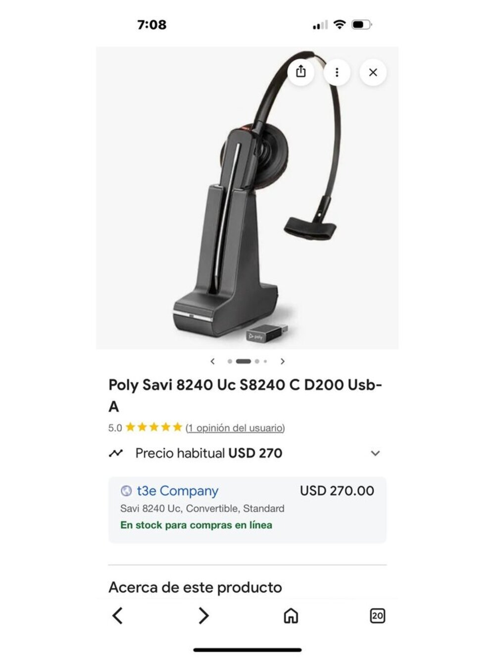 Poly Savi 8240 UC S8240 C D200 USB Headset - Picture 3 of 11